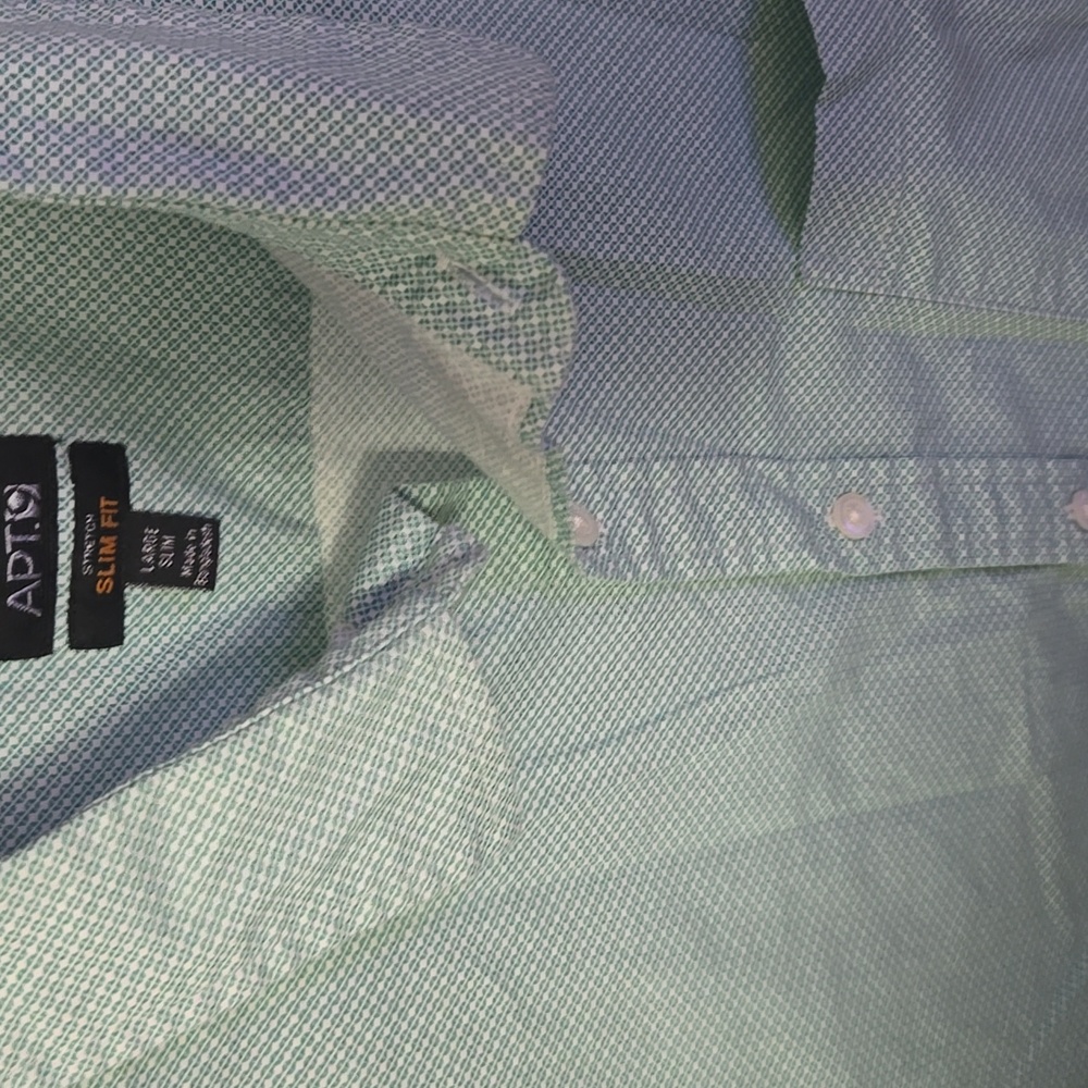 APT. 9 Green Print Short Sleeve Shirt - Picture 5 of 9